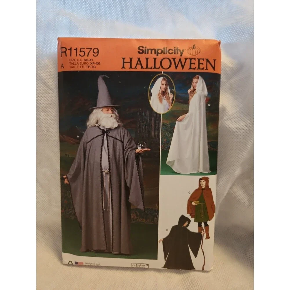 Uncut Simplicity PATTERNS ONLY 11582/R11579 Misses',Men's Cape CostumE